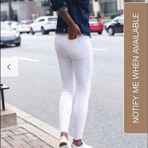 NWT SPANX Brand Distressed White Jean Size Large